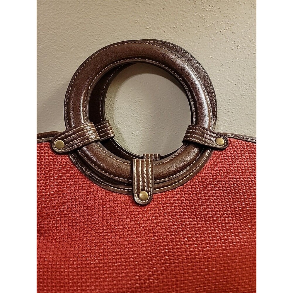 Croft & Barrow Red Woven Faux Leather Handbag Purse Tote Crossbody Purse EUC - Picture 2 of 10